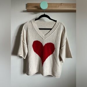 Knit heart sweater size s/m ❤️